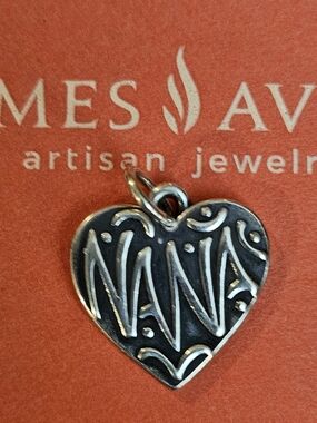 James Avery Sterling Silver Heart 'NANA' Engraved Pendant